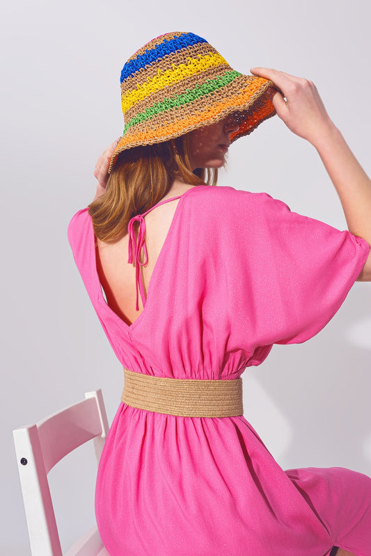 Kimono sleeve maxi dress in pink | Just Cool Beans — dresses