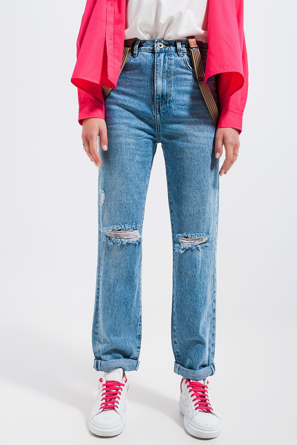 Knee rip jeans in light wash blue | Just Cool Beans — jeans | the denim shop