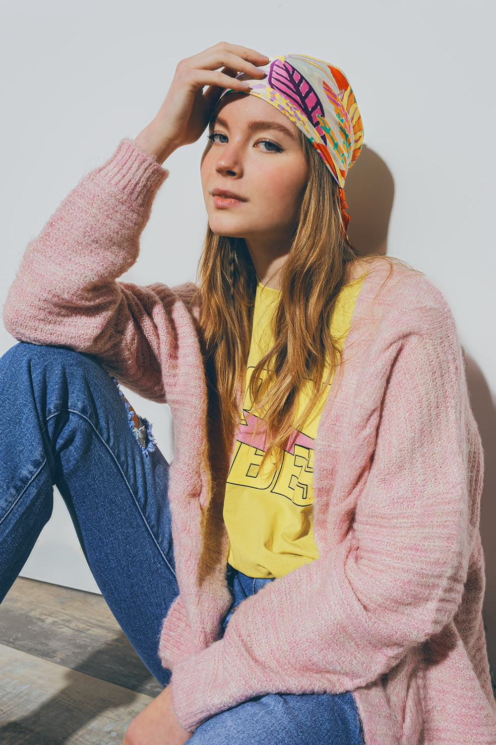 Knitted cardigan in pink | Just Cool Beans — sweaters | tops