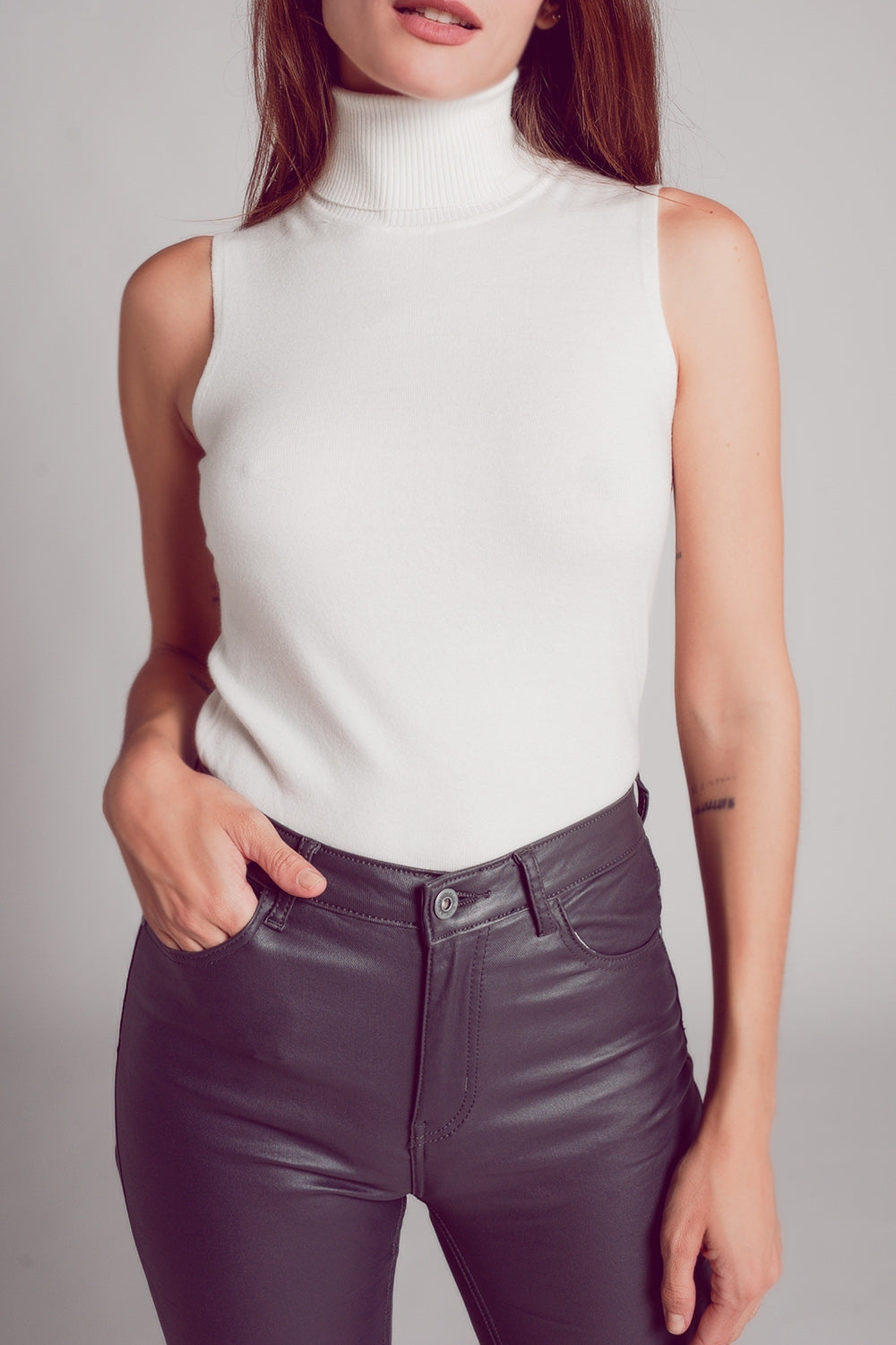 Knitted tank jumper in cream | Just Cool Beans — sweaters | tops