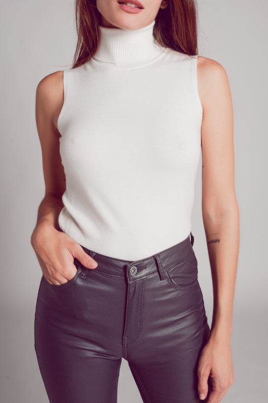 Knitted tank jumper in cream | Just Cool Beans — sweaters | tops
