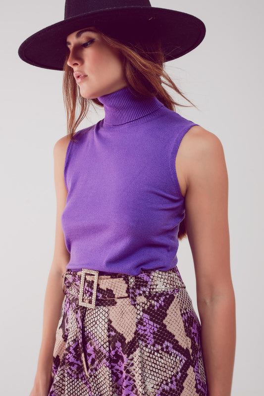 Knitted tank jumper in purple | Just Cool Beans — sweaters | tops