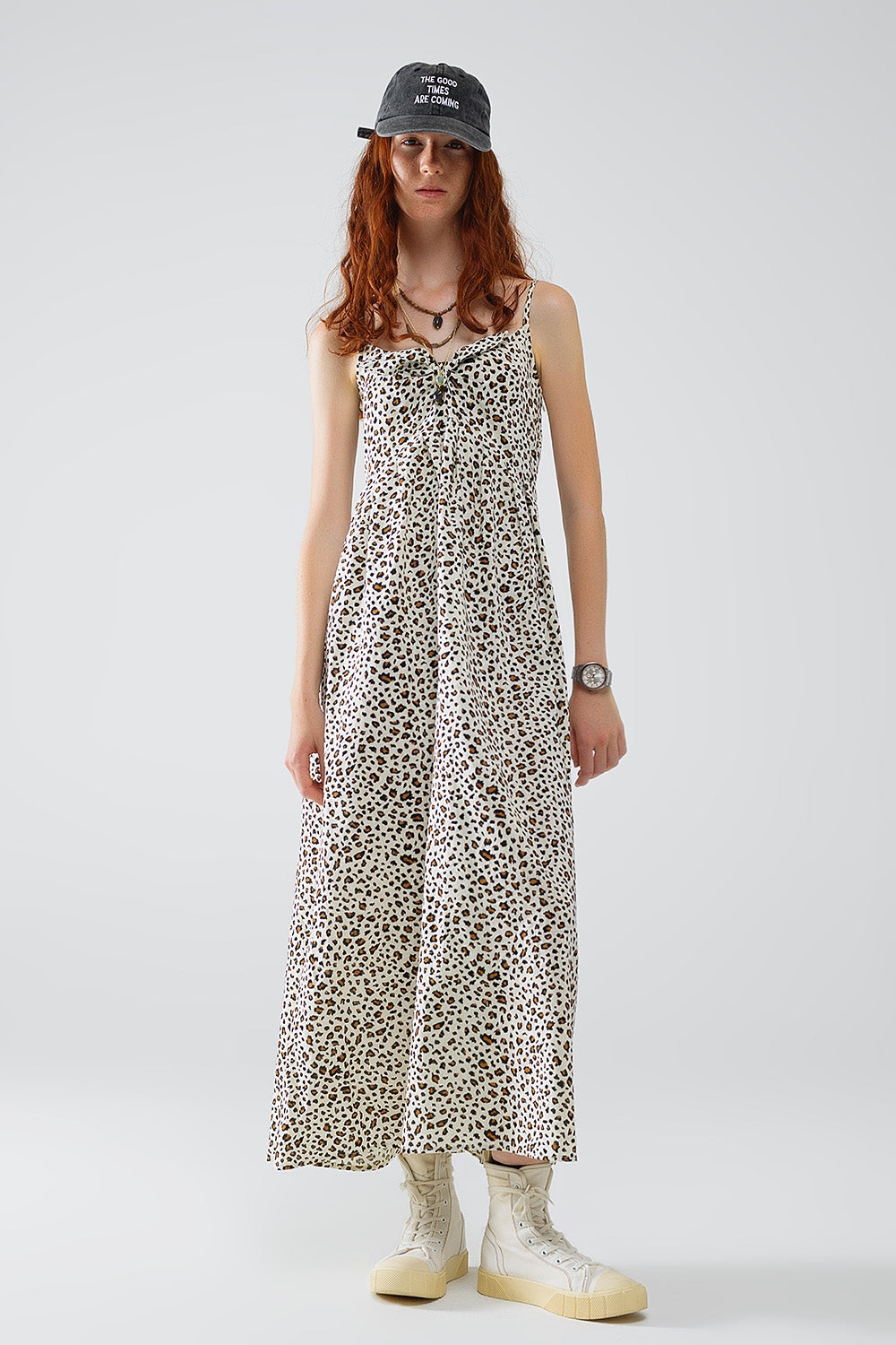 Leopard print maxi dress with knot detail | Just Cool Beans — dresses