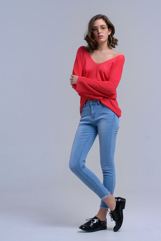 Light blue skinny jeans with fringes | Just Cool Beans — jeans | the denim shop