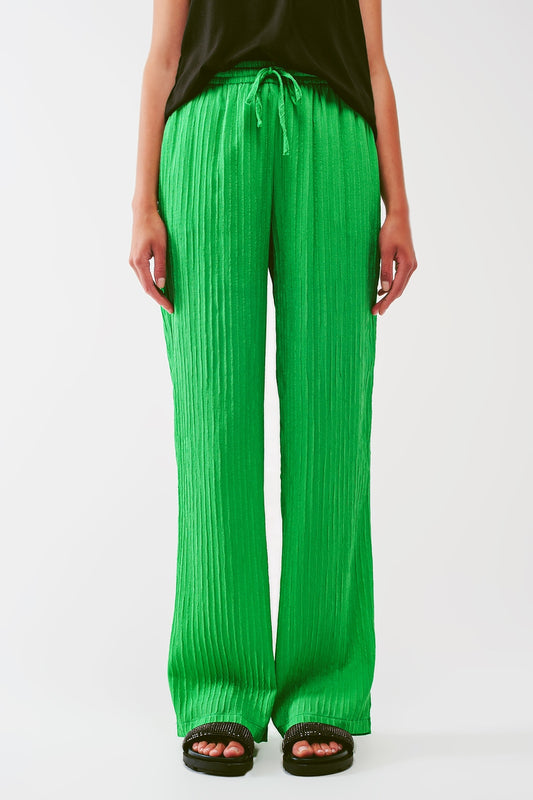 Loose fit striped pants in green | Just Cool Beans — pants | bottoms