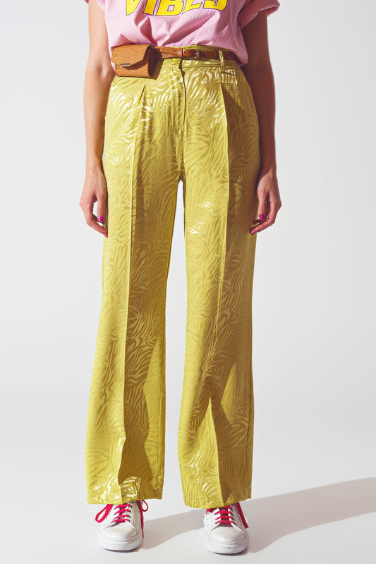 Loose fit zebra print pants in green | Just Cool Beans — pants | bottoms