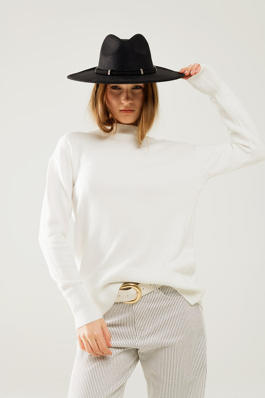 Loose white sweater with open back detail | Just Cool Beans — sweaters | tops