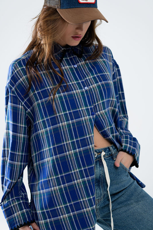 Lumberjack oversized shirt in blue | Just Cool Beans — shirts | nan