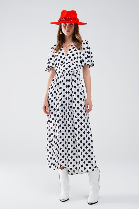 Maxi polka dot dress with open back detail | Just Cool Beans — dresses