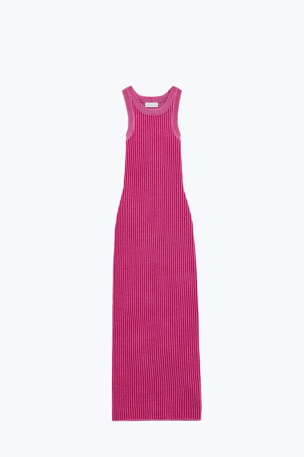 Maxi sleeveless halter bodycon ribbed dress in fuchsia | Just Cool Beans — dresses