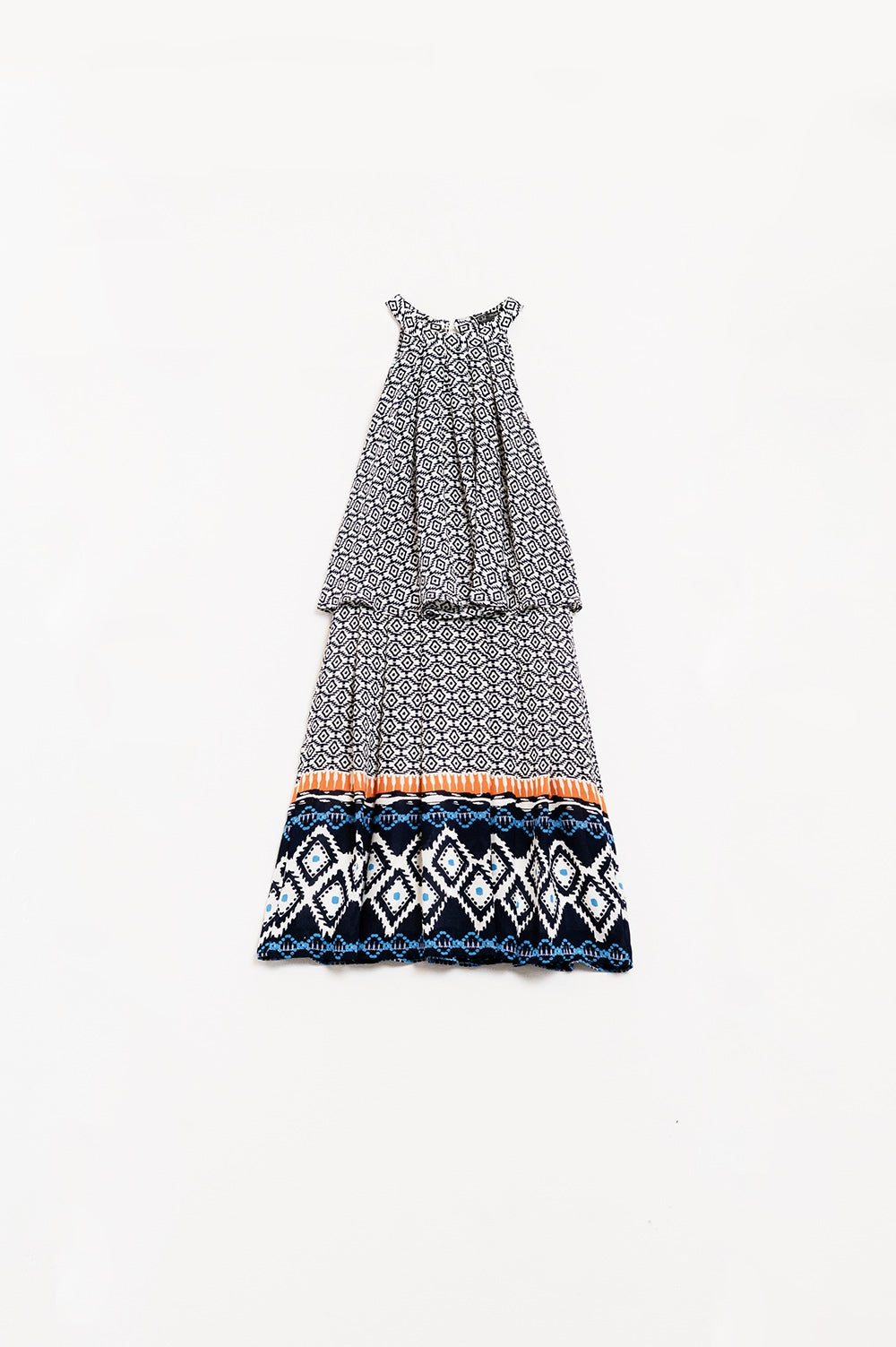 Midi halter dress layered in black and white | Just Cool Beans — dresses