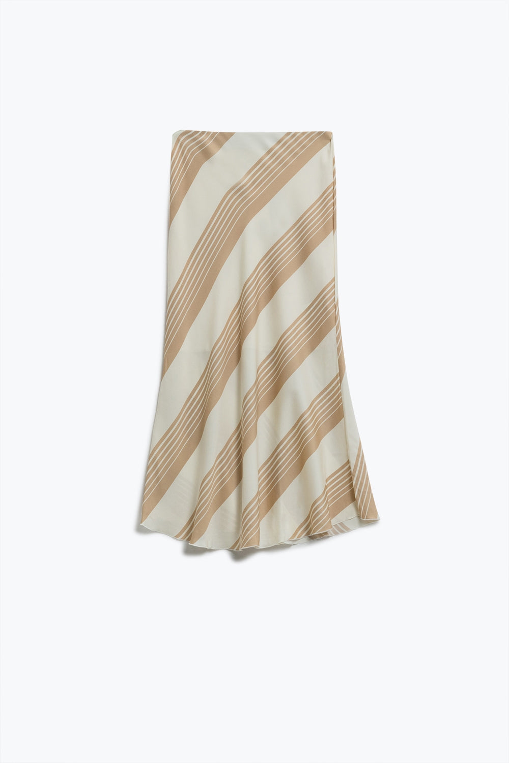 Midi skirt in cream with light beige stipes | Just Cool Beans — skirts