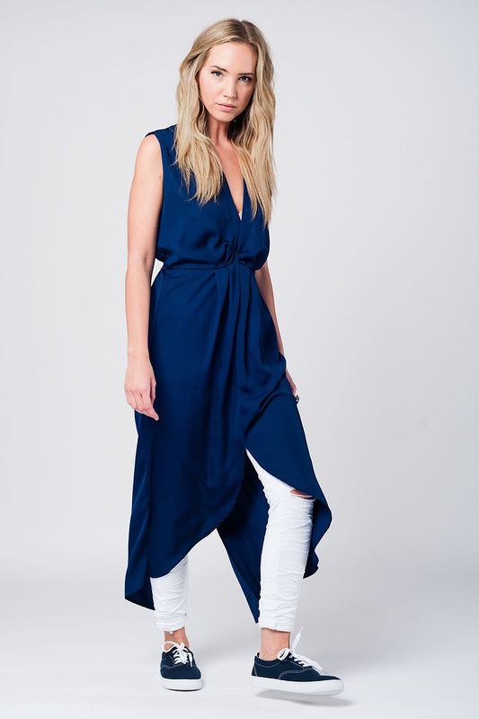 Navy tie waist maxi dress | Just Cool Beans — dresses