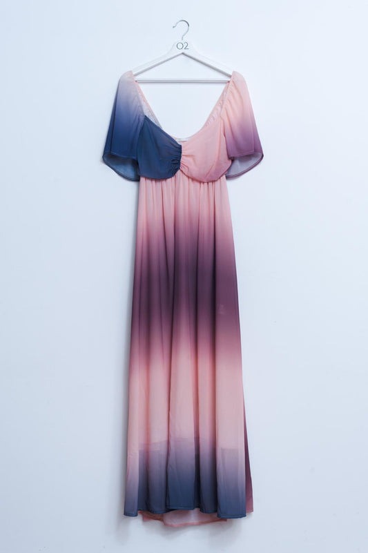 Ombre sweetheart maxi dress in beige | Just Cool Beans — dresses