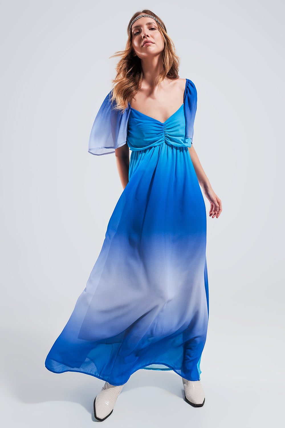 Ombre sweetheart maxi dress in blue | Just Cool Beans — dresses