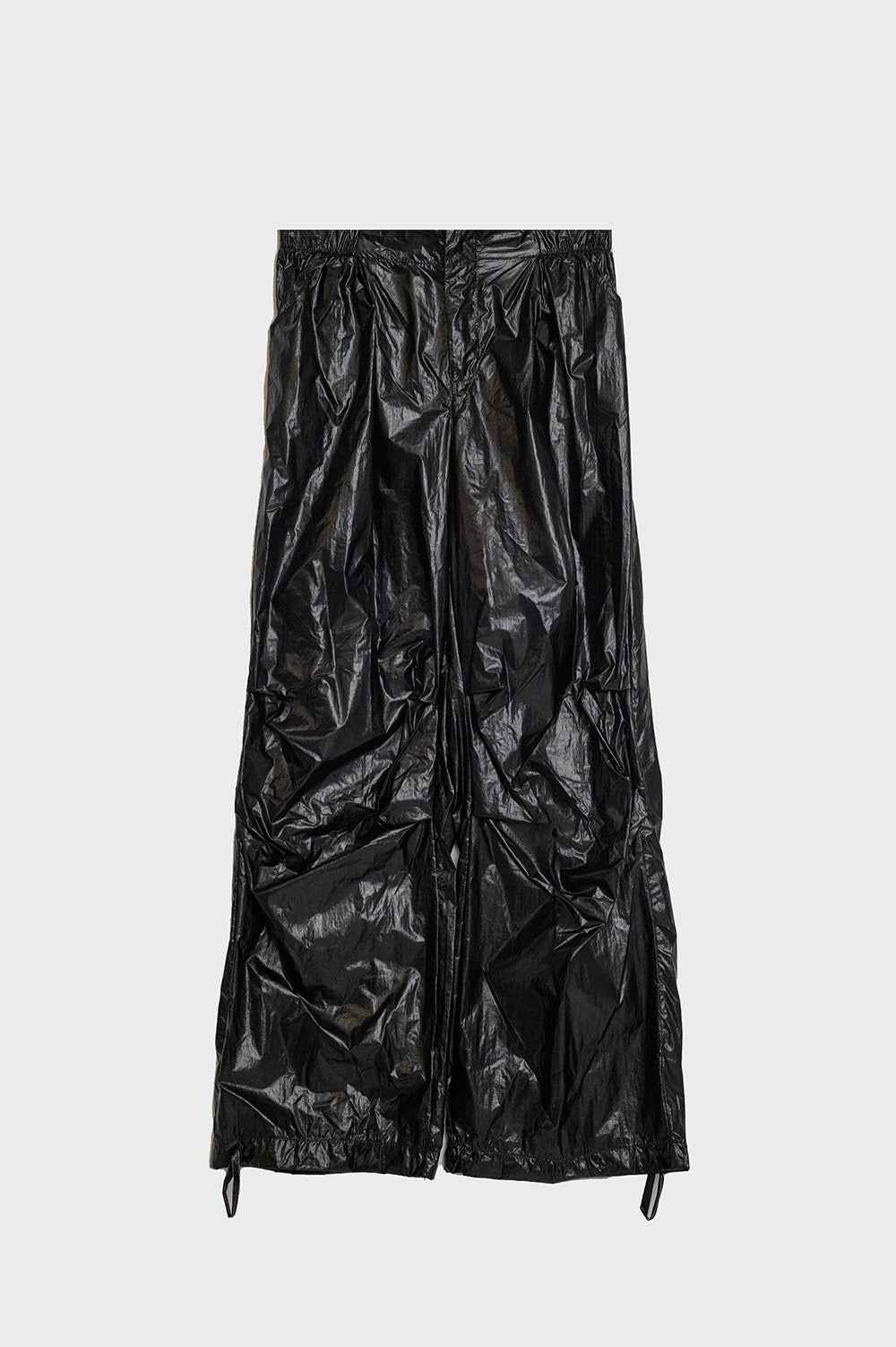 Oversized black parachute metallic pants | Just Cool Beans — pants | bottoms