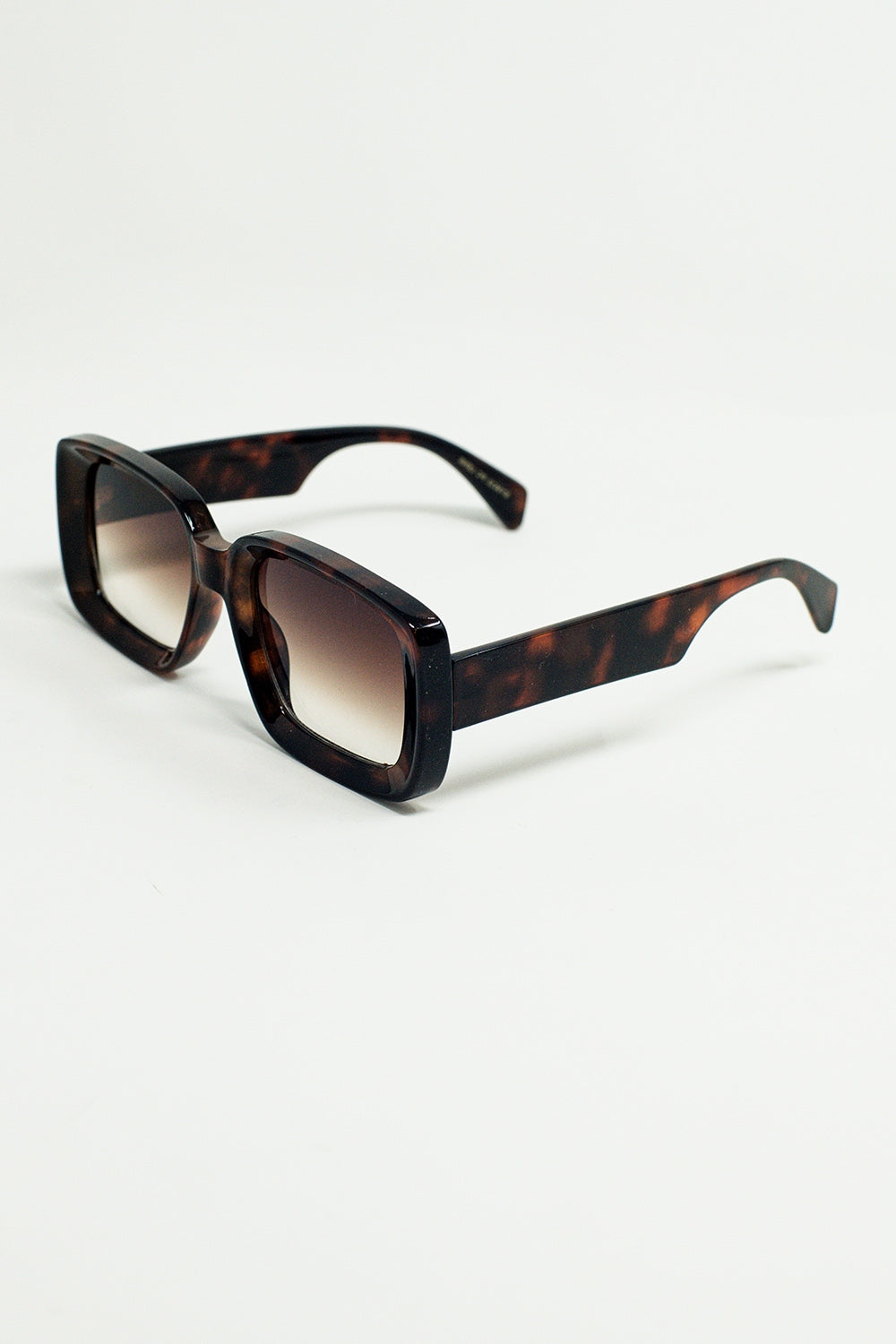 Oversized rectangular sunglasses with wide frame in brown | Just Cool Beans