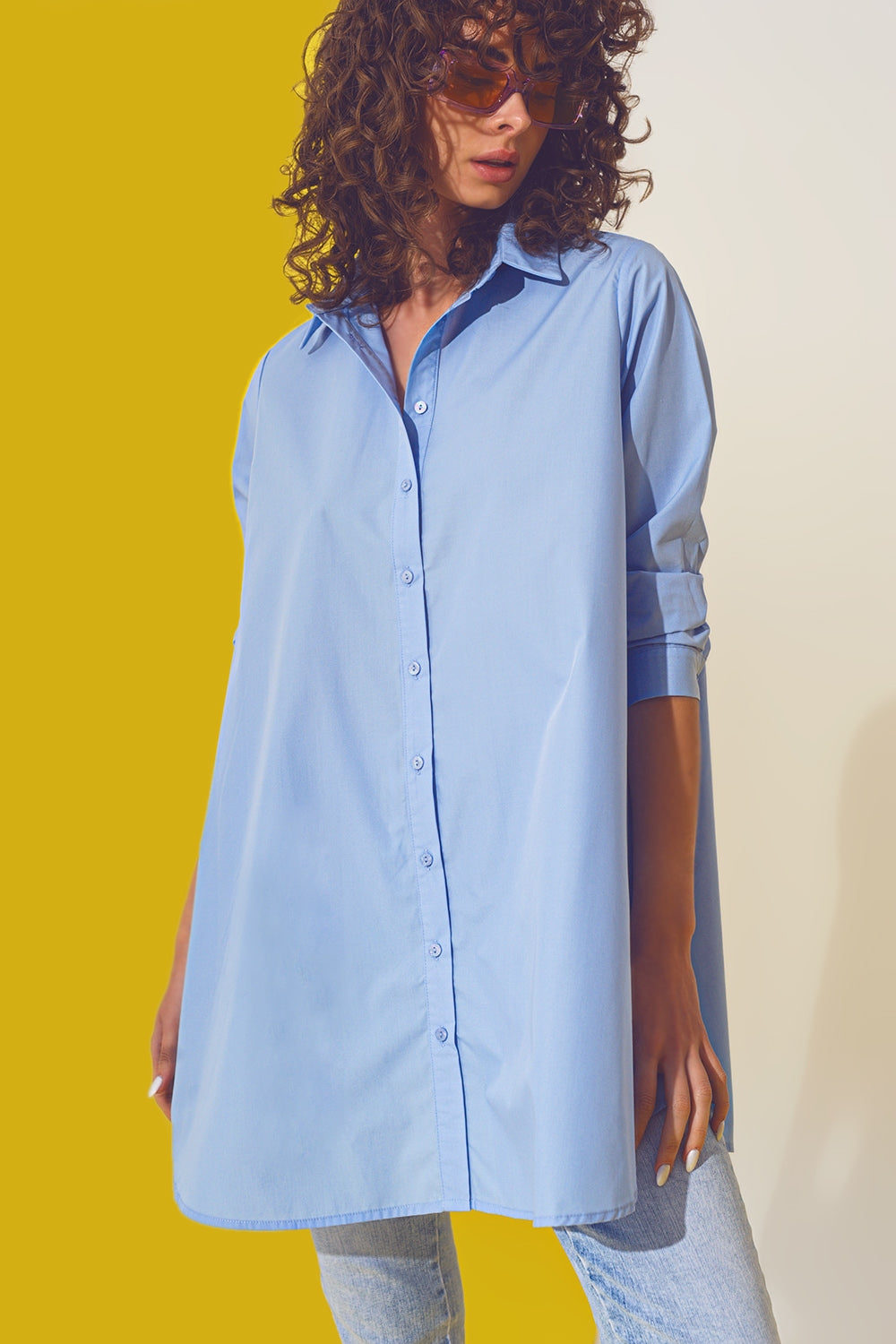 Oversized shirt in light blue | Just Cool Beans — shirts | nan