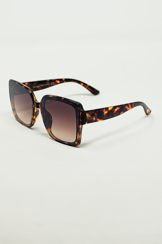 Oversized square cat eye sunglasess in brown | Just Cool Beans