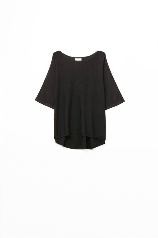 Oversized sweater in black with elbow-length sleeves | Just Cool Beans — sweaters | tops