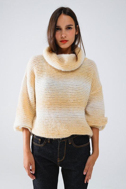 Oversized turtleneck comfy sweater in warm neutral tones | Just Cool Beans — sweaters | tops