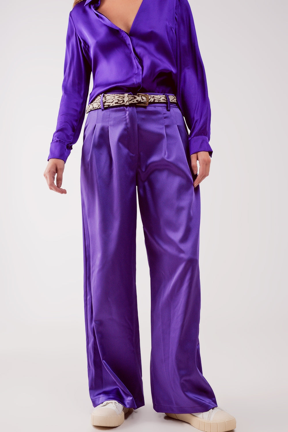 Palazzo pleated pants in purple | Just Cool Beans — pants | bottoms