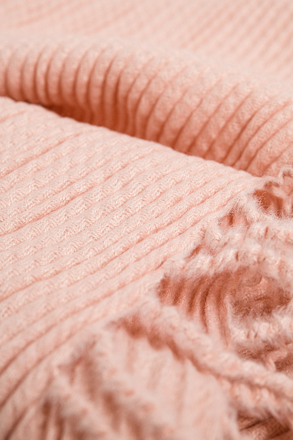 Pink scarf in soft and fluffy fabric with fringes | Just Cool Beans