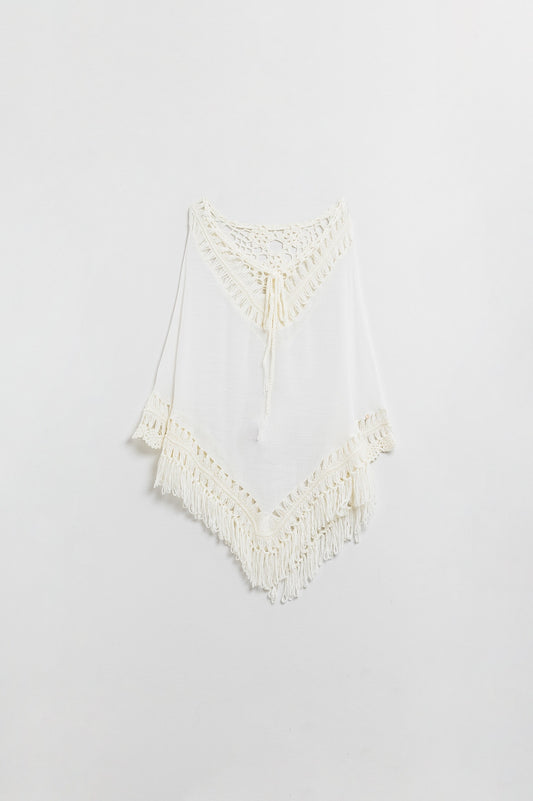 Poncho in cream | Just Cool Beans — sweaters | tops