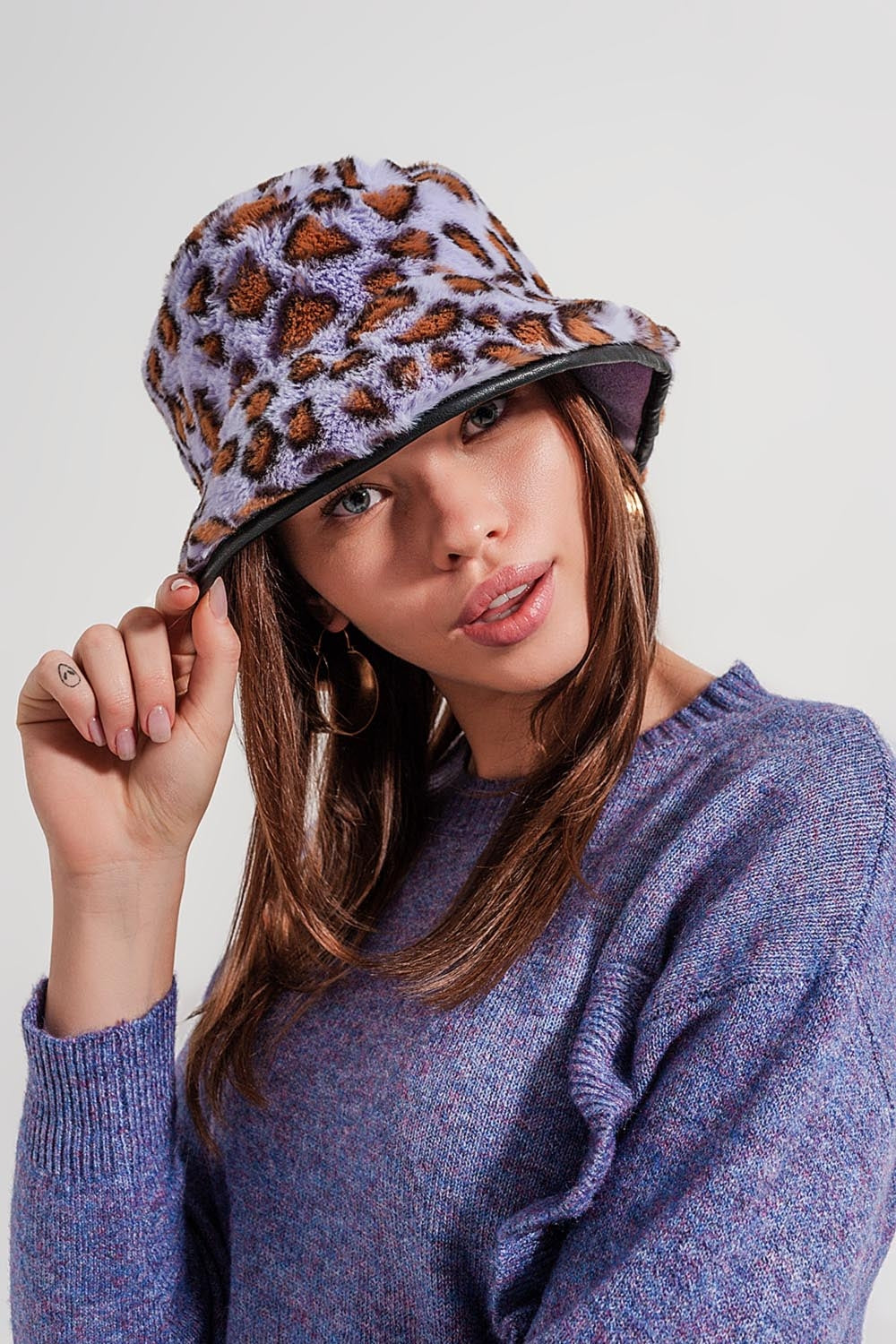 Purple bucket hat in animal print | Just Cool Beans