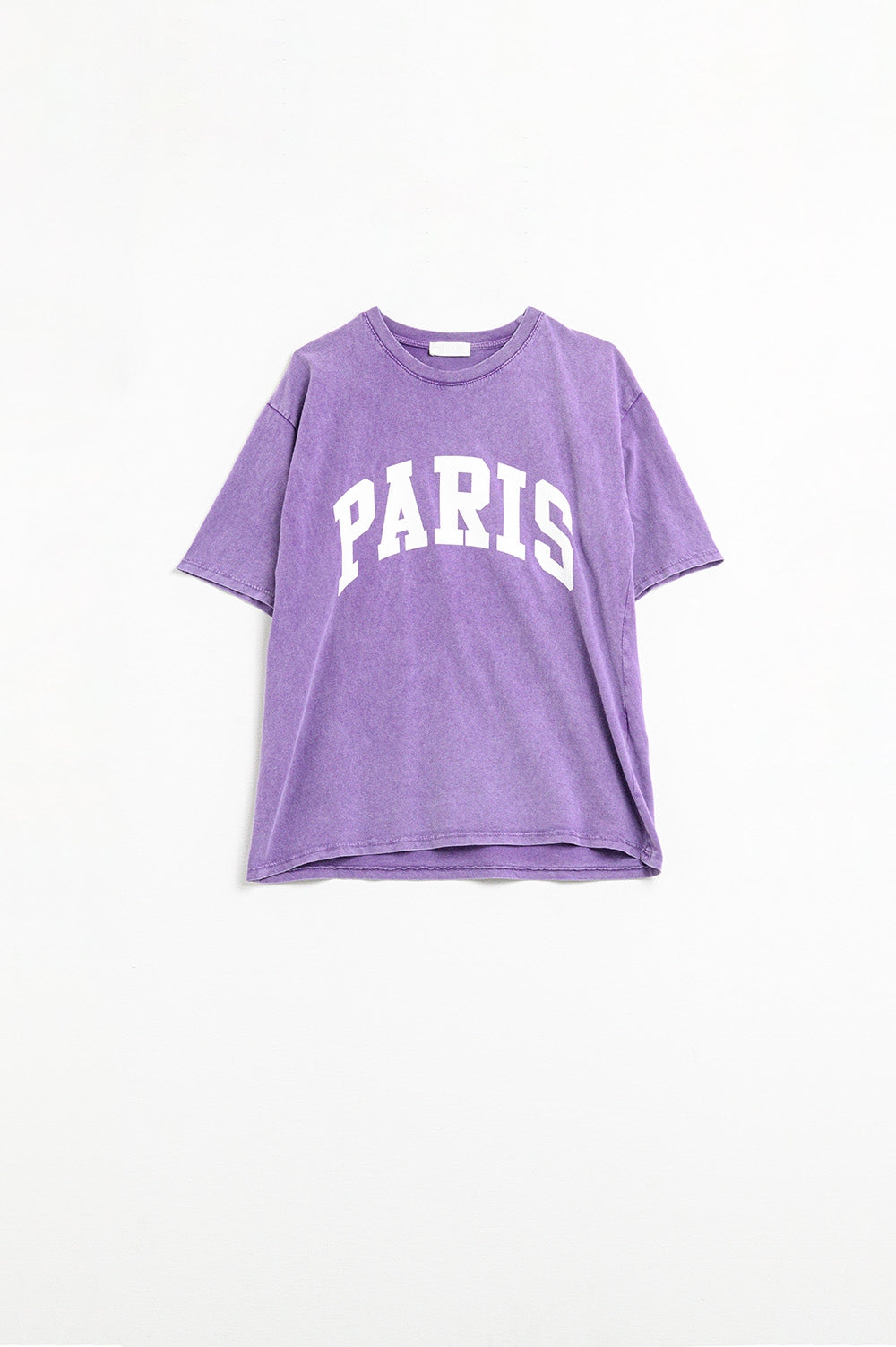 Purple paris relaxed t-shirt with white letters | Just Cool Beans — tops