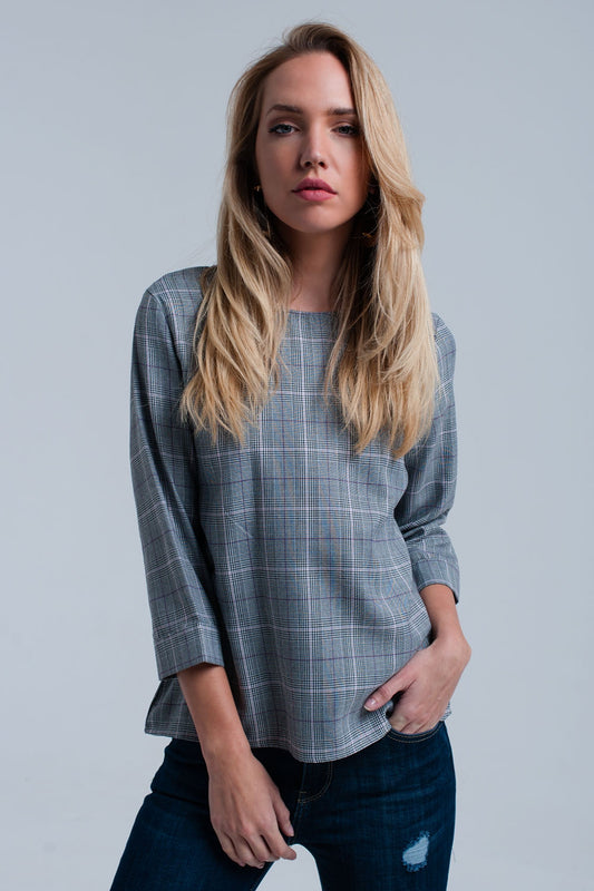 Purple tartan pattern top with ribbons | Just Cool Beans — shirts | tops