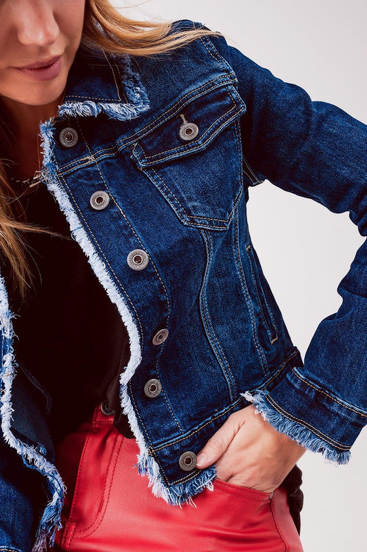 Raw denim jacket in mid blue | Just Cool Beans — coats and jackets | jackets