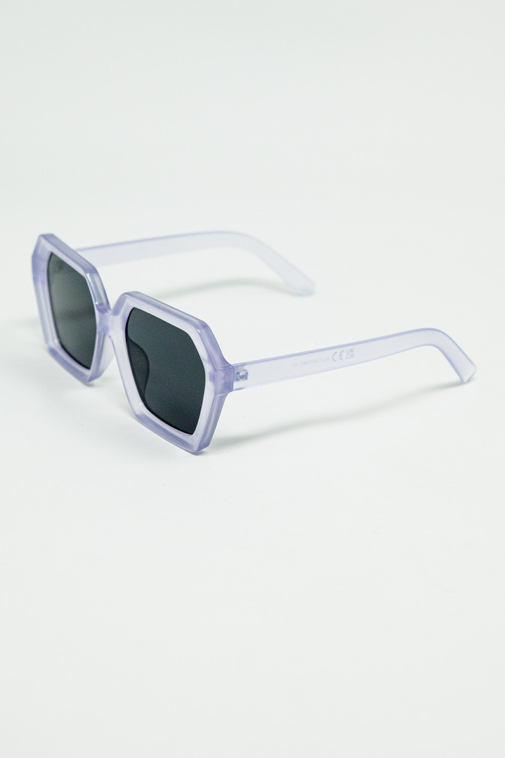 Rectangular sunglasses in purple translucent color | Just Cool Beans