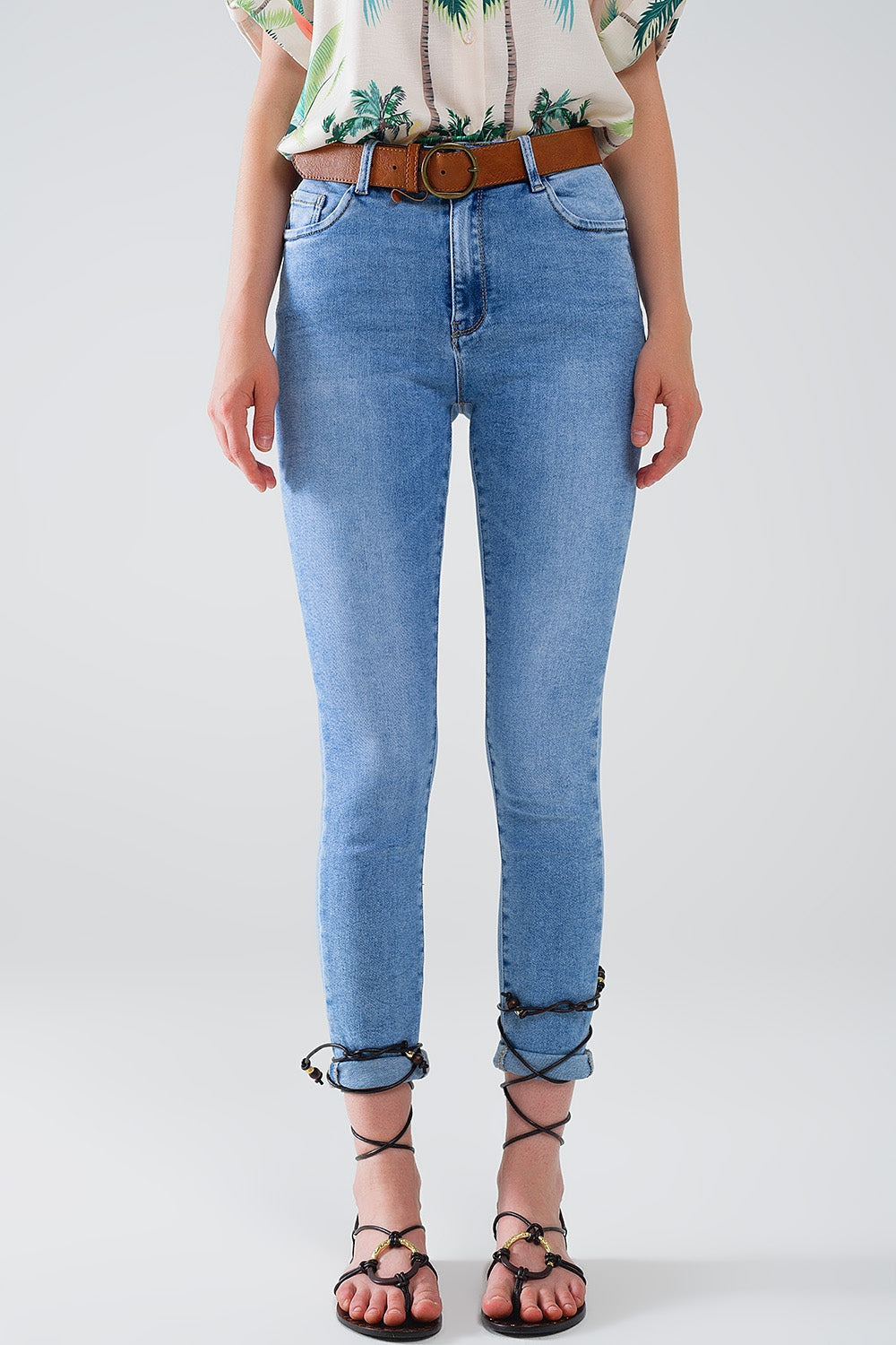Regular waist super skinny jeans in light wash with 5 pockets | Just Cool Beans — jeans | the denim shop