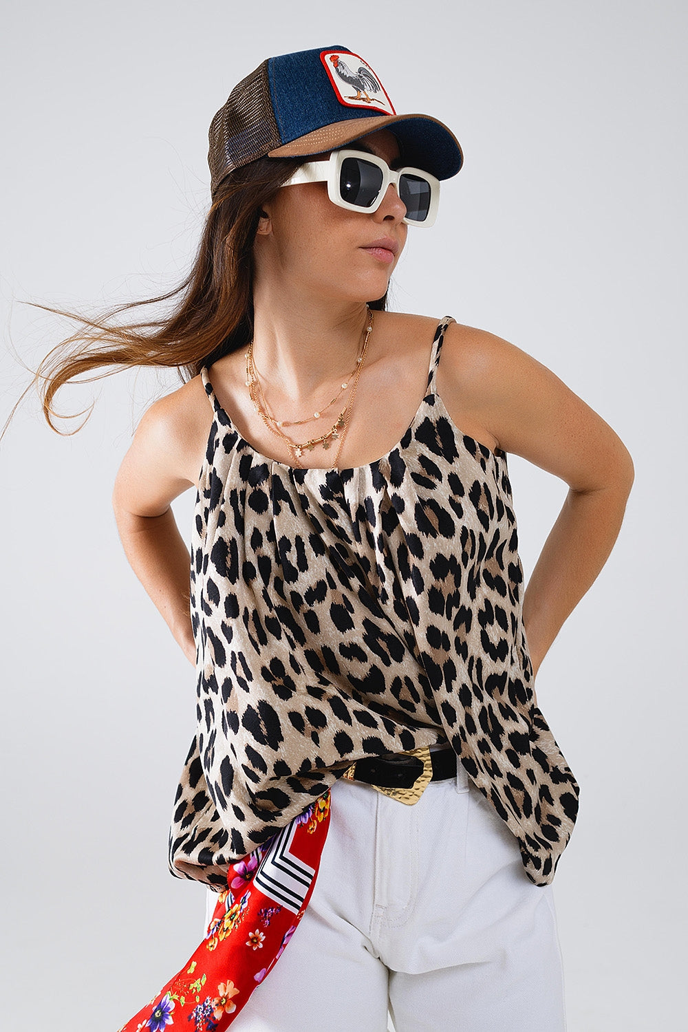 Relaxed cami top in leopard print | Just Cool Beans — tops