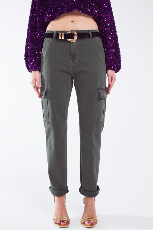 Relaxed cargo pants in army dark green | Just Cool Beans — jeans | bottoms