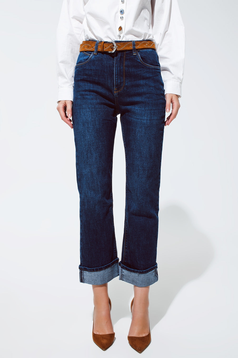 Relaxed fit blue jeans with cuffed hem detail | Just Cool Beans — jeans | relaxed fit | the denim shop