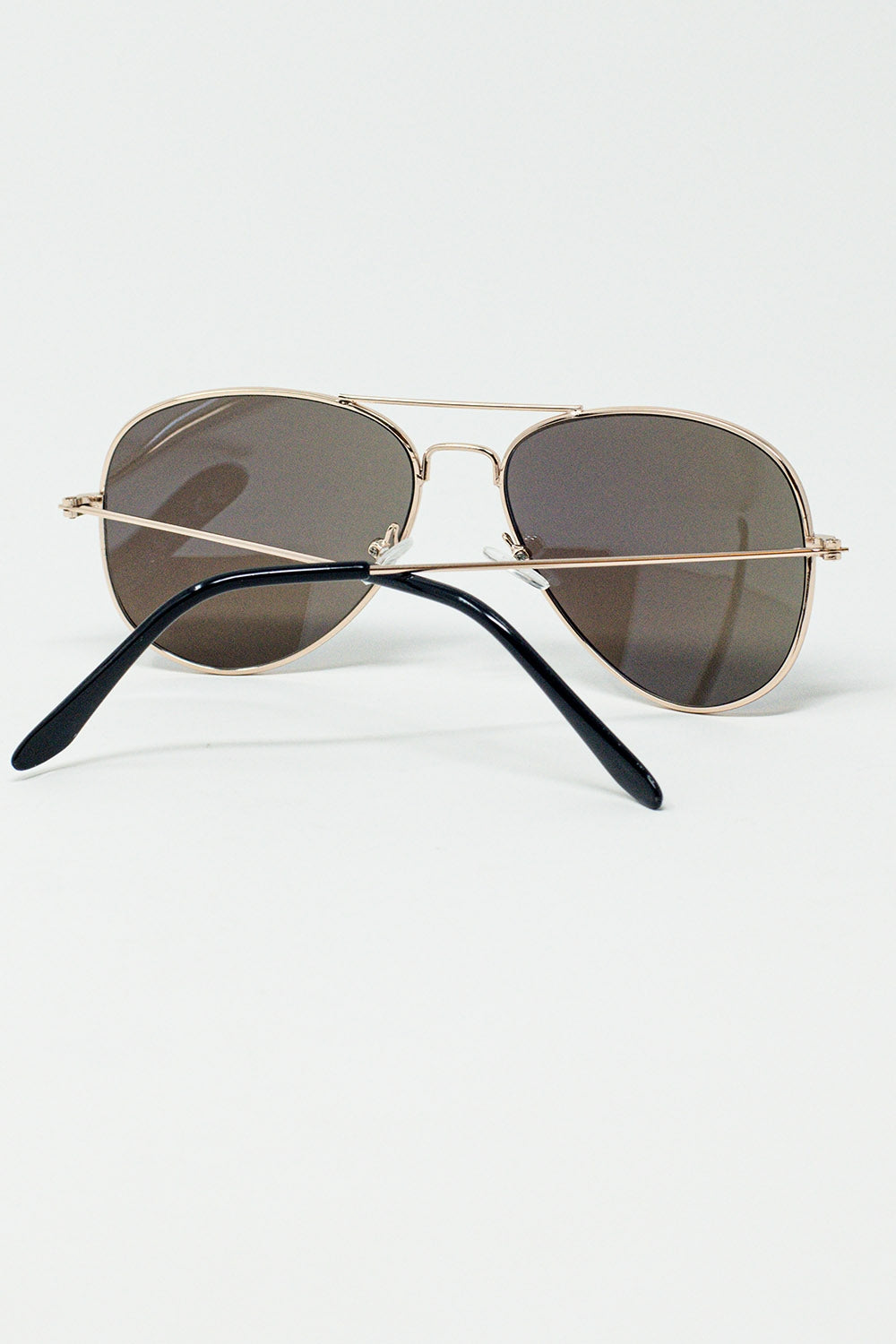 Retro aviator sunglasses  with blue smoke lense and golden frame | Just Cool Beans
