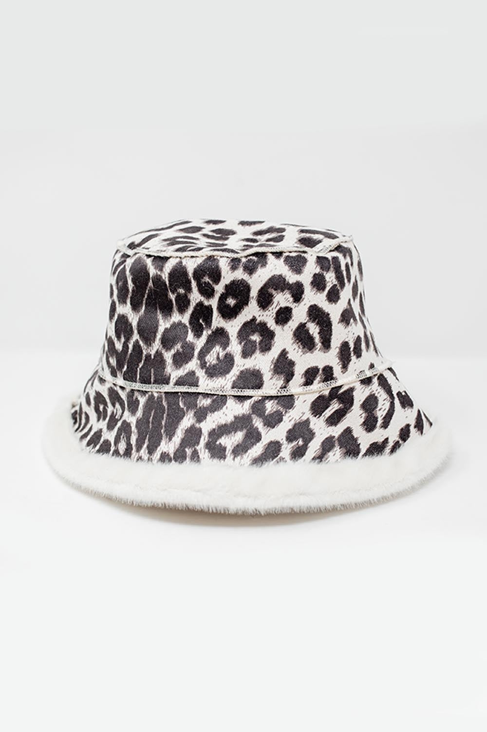 Reversible bucket hat in leopard print in ecru | Just Cool Beans — nan