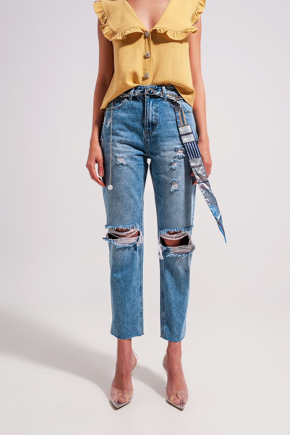 Ripped knee jeans in light blue | Just Cool Beans — jeans | the denim shop
