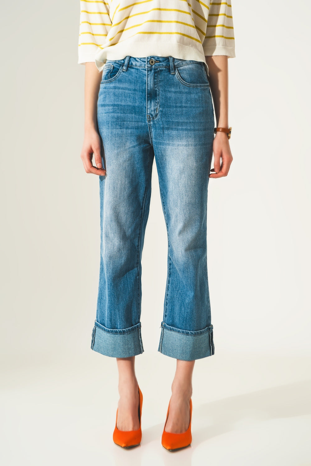 Roll hem jeans in mid blue | Just Cool Beans — jeans | the denim shop
