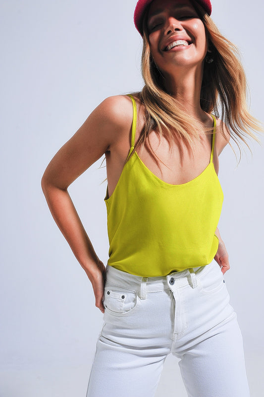Satin cami in green | Just Cool Beans — tops