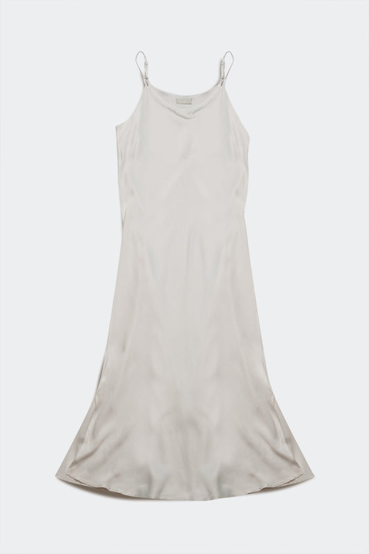 Satin cowl neck cami maxi dress in cream | Just Cool Beans — dresses