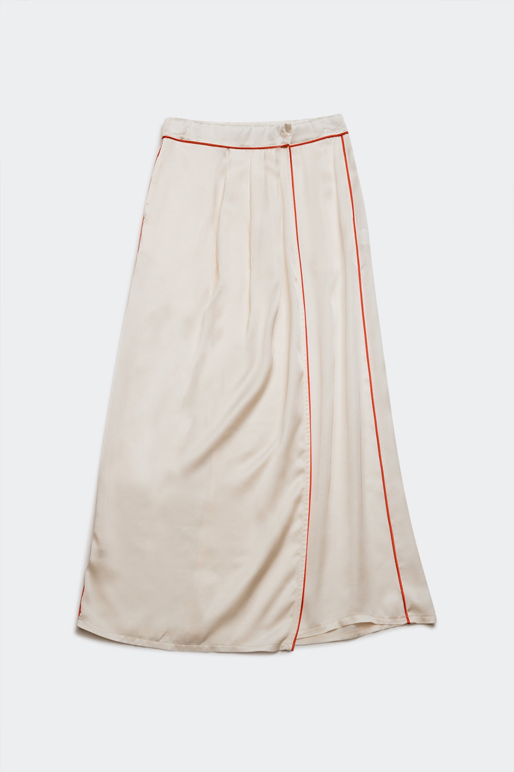 Satin cream skirt with coloured seam | Just Cool Beans — skirts