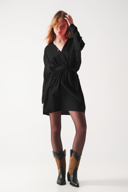 Satin mini dress in black | Just Cool Beans — dresses