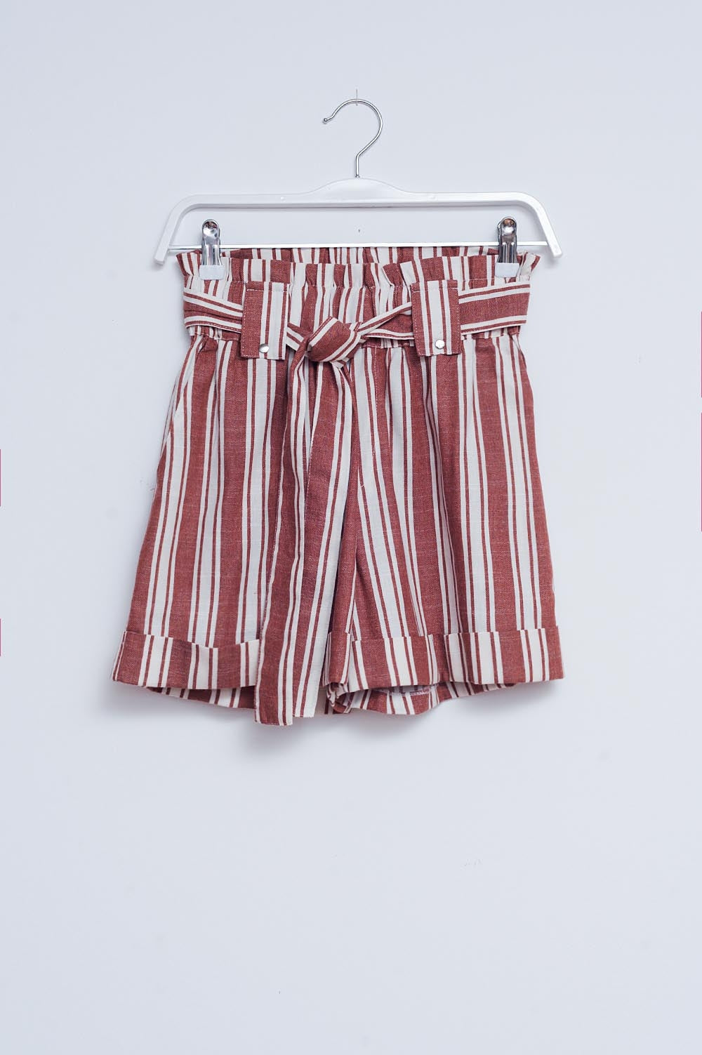 Shorts with paperbag waist in orange | Just Cool Beans — pants | bottoms