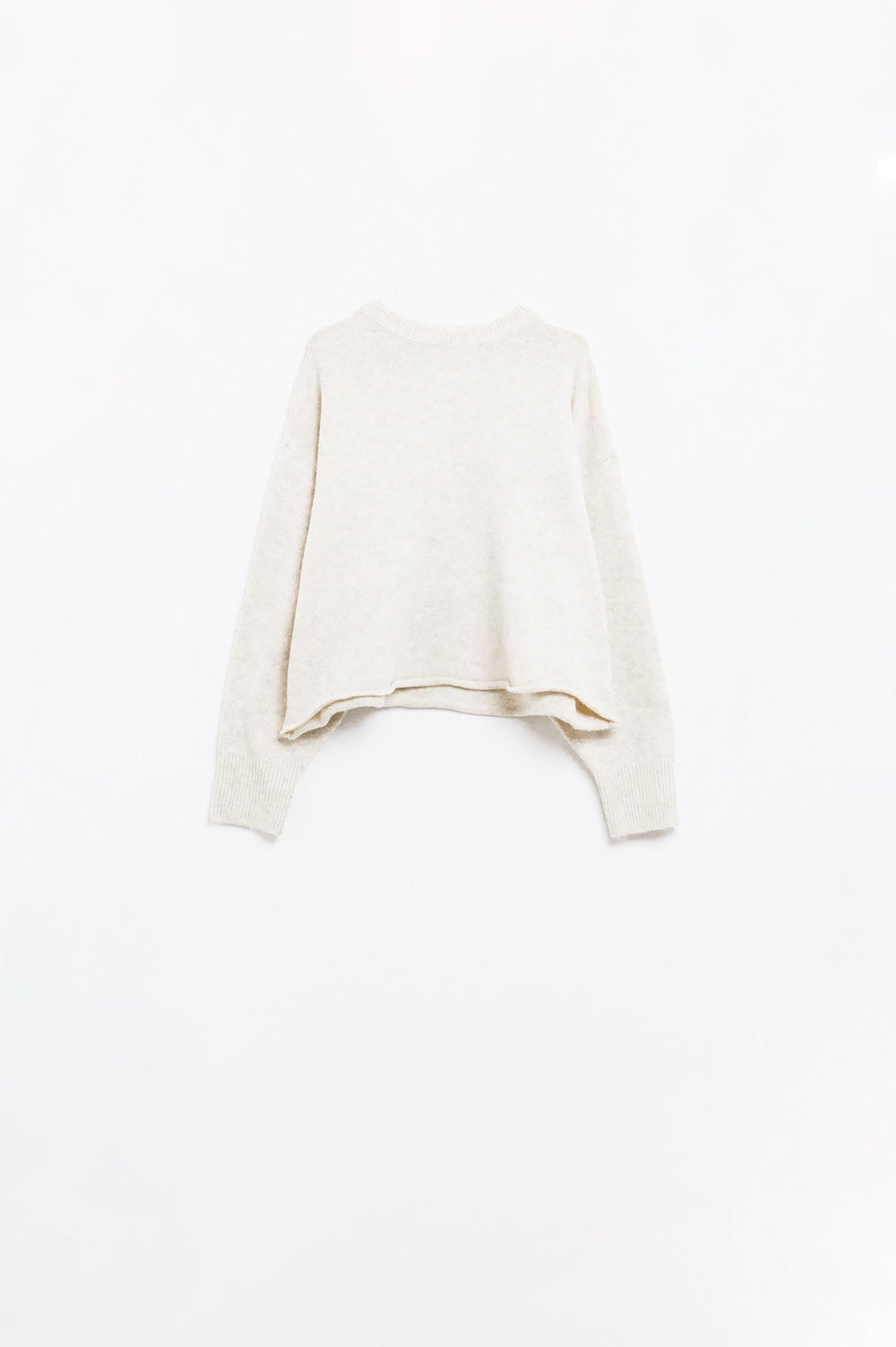 Soft knit beige jumper with balloon sleeves | Just Cool Beans — sweaters | tops