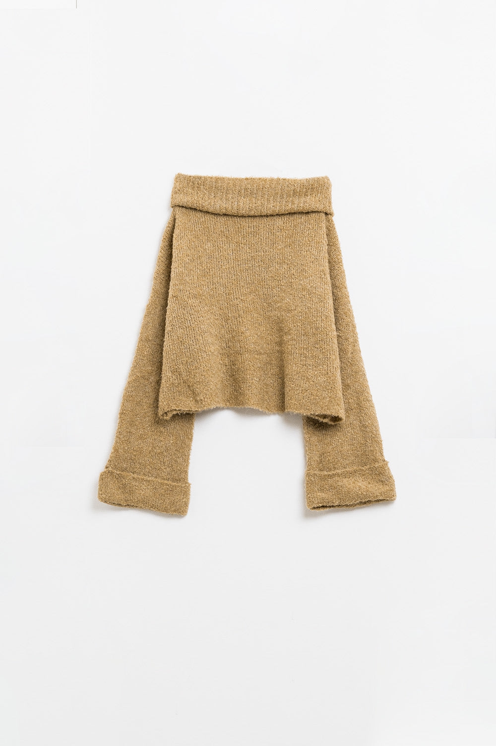 Soft knitted high neck sweater in camel color | Just Cool Beans — sweaters | tops