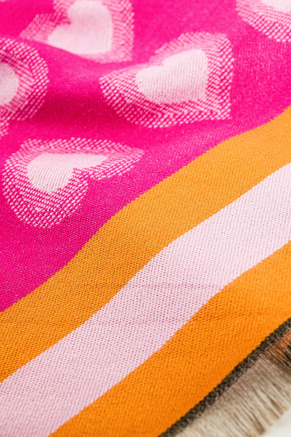 Soft pink scarf with heart print | Just Cool Beans