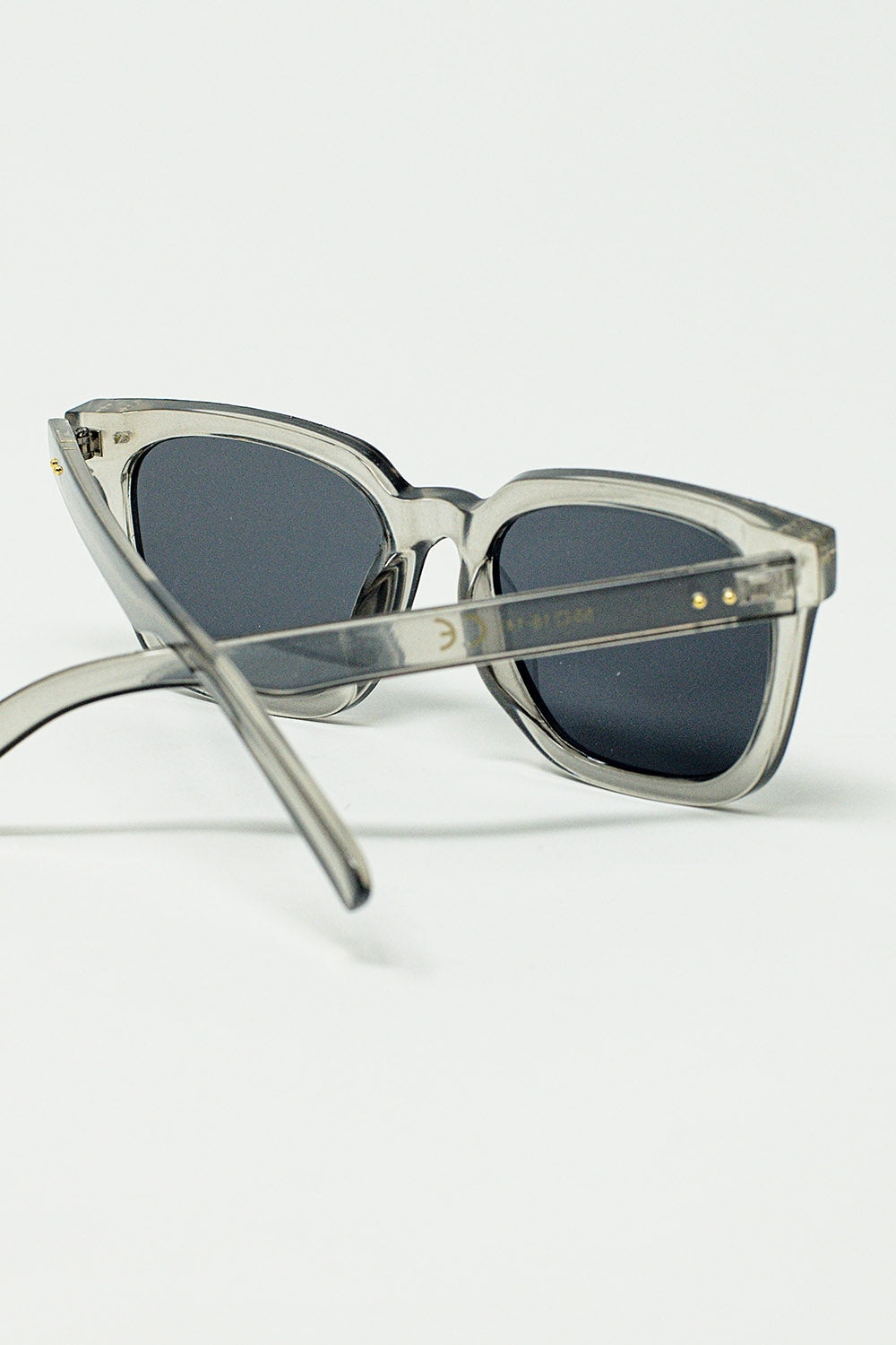 Square bevel frame sunglasses in grey | Just Cool Beans